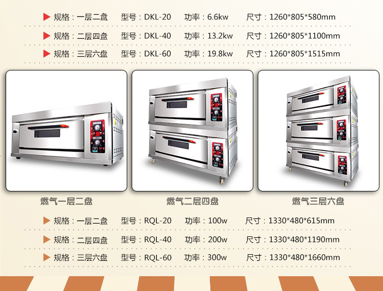 奇博士烤箱商用燃氣雙層大容量全自動烤箱二層四盤多功能披薩烤爐