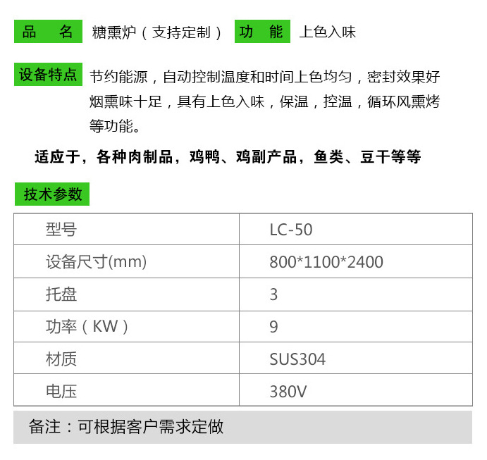 新一代 50型臘肉烤腸機(jī)械煙熏爐 節(jié)能商用不銹鋼煙熏爐廠家熱銷