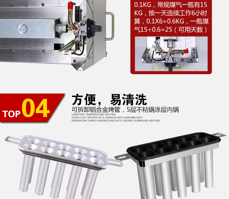 燃?xì)獾鞍c機(jī)商用雞蛋包腸機(jī)蛋卷機(jī)十孔煎蛋機(jī)升級(jí)版煙熏烤熱狗機(jī)