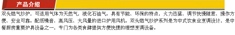 燃氣雙頭雙尾炒爐燃氣爐灶雙眼炒爐酒店廚具設備 雙炒雙溫灶